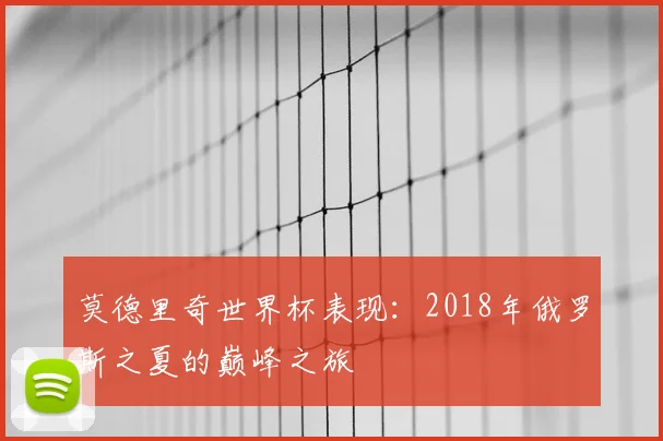 莫德里奇世界杯表现:2018年俄罗斯之夏的巅峰之旅